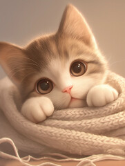 Kitten with an Adorable Expression