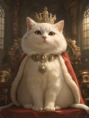 Royal Cat with a Crown and Jewel