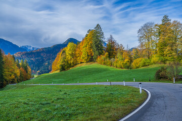 Fall Autumn in the Region of Bregenzerwald near Bizau, State of Vorarlberg, Austria