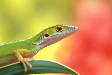 Naklejka premium Lizard-8. Beautiful simple AI generated image