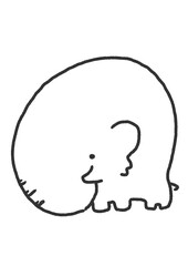 Elephant cartoon art line