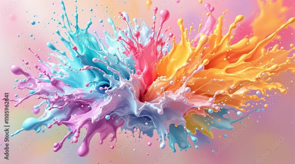 Aufkleber Splash of vibrant colors exploding in a dynamic abstract form