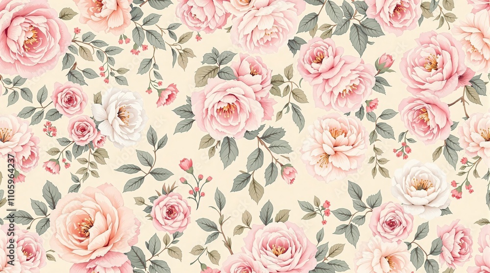 Poster seamless pattern with roses