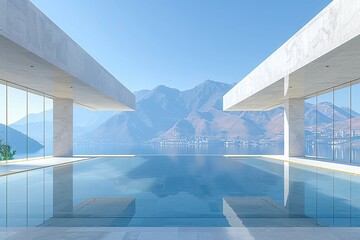 beach house with mountain view