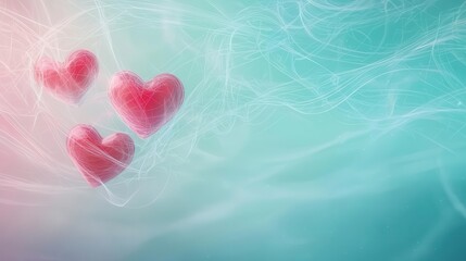 Digital holographic grid with pulsating heart icons, sleek and tech-forward Valentine s aesthetic