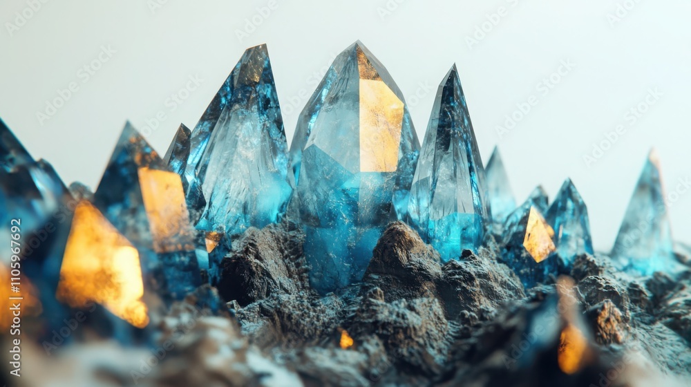 Poster simulating mineral formation through quantum probability fields a mathematical exploration of crysta