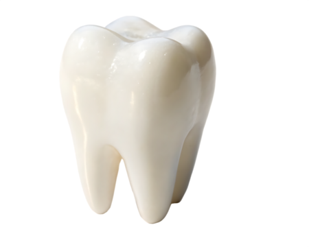 single white tooth isolated on white background.AI GENERATED
