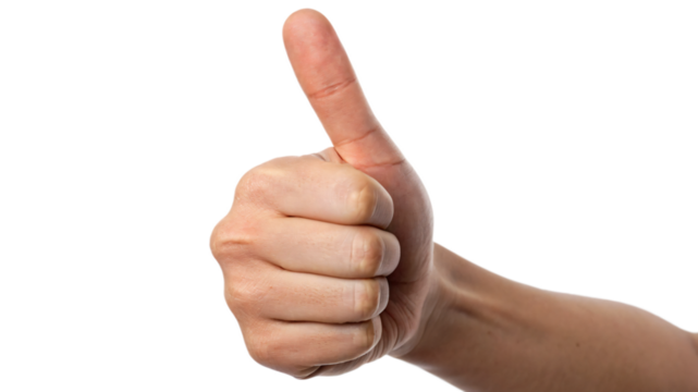 hand showing thumbs up