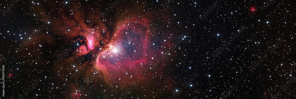 Poster vibrant cosmic nebula in deep space captured with detail