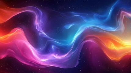 Colorful Abstract Wave Patterns in Cosmic Space Background