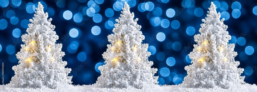 Poster a festive christmas backdrop centered around a snow-covered xmas tree adorned with garland lights, c