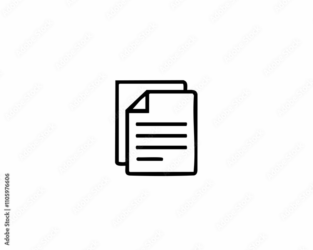 Poster document icon file, paper, and document symbol in line art