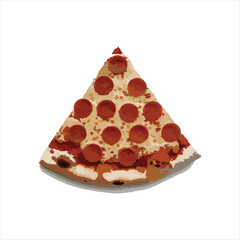 Appetizing Pepperoni Pizza Slice  Ideal for Menus and Food Advertising