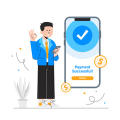 Phone Payment Successful Illustrations
