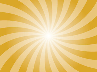 Obraz premium Goldenrod yellow sunburst background. Radial retro glowing rays banner. Abstract retro whirlwind starburst vector abstract background. Twisted radial illustration.
