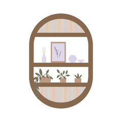 Obraz premium Home Shelf And on Wooden Design Element Vector Illustration