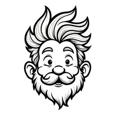 Fototapeta premium Cheerful Man Face with Spiky Hair Design