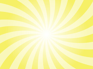 Yellow sunburst background. Radial retro glowing rays banner. Abstract icterine yellow retro whirlwind starburst vector abstract background. Twisted radial illustration.