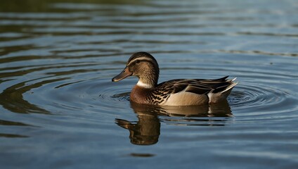 Duck swimming in calm water.