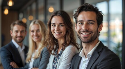 Fototapeta premium Image of inclusion, diversity and entrepreneurs in the office, working as a team, supported and happy. Smile, collaborate and be inclusive with your team of employees through mission