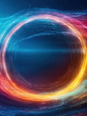 Fototapeta premium Abstract image of a pixelated loading circle, bright tones, symbolizing website speed issues