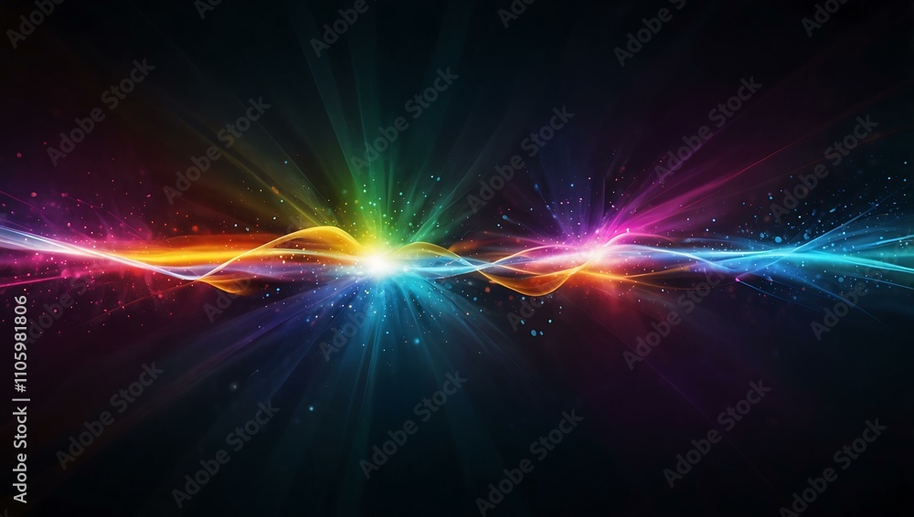 Poster dynamic abstract background with vibrant lights representing motion.