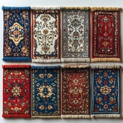 A set of various (Rugs) in full detail, isolated on a transparent background. 