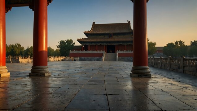 Early morning view of Shenwumen in Beijing&rsquo;s Forbidden City.