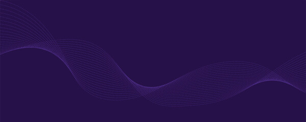 Purple background with flowing wavy lines. Futuristic technology concept.