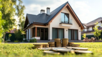 House with Falling Price Tag Due to Decreasing Interest Rates