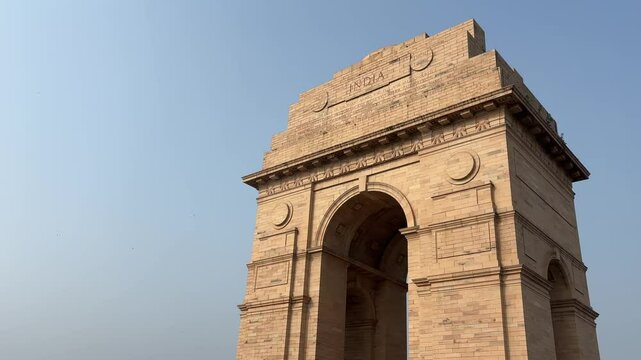 New Delhi, Delhi, India - 7 31 2024: 4K Cinematic Video of India Gate