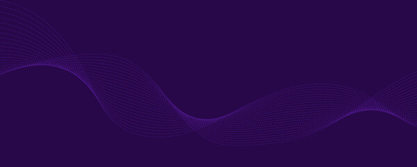 Purple background with flowing wavy lines. Futuristic technology concept.