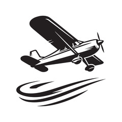 Minimal Light Aircraft Silhouette Icon for Aviation Projects