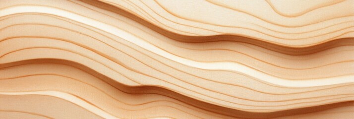 Obraz premium Abstract wavy wood texture with soft lines and a warm color palette.