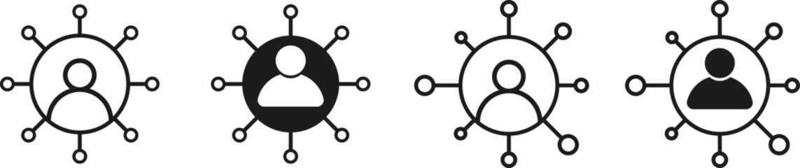 Viral Marketing icon set. Affiliate Marketing sign. Social Media Marketing