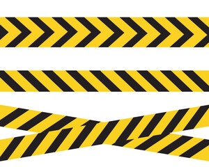 Seamless barrier tape Black and Yellow. warning barricade tape vector illustration design, Construction border. Do not cross boundary tape.