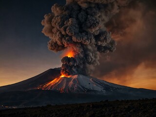 Effusive activity at Mount Etna volcano in Italy.
