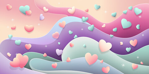 Fototapeta premium Pastel Rainbow-Themed Washi Paper Art