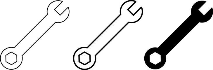 Wrench icon set vector. Repair sign 