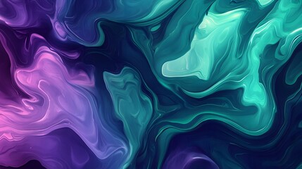 Fototapeta premium Abstract Swirling Purple And Teal Paint Design