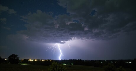 the night sky during a storm
