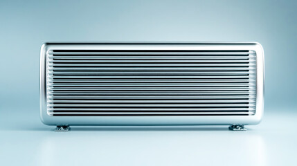 Fototapeta premium Stylish and contemporary metal heater providing cozy warmth and a touch of elegance to any room