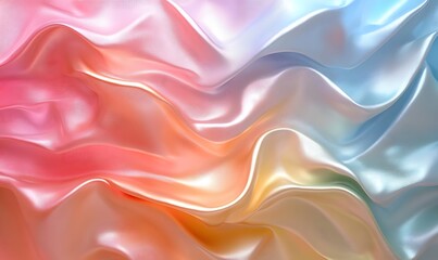 Colorful Wave Gradient, Holographic foil backdrop with a pastel gradient creating smooth