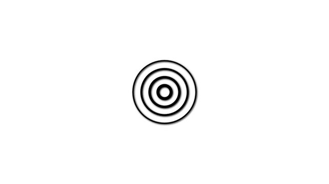 glowing Digital radio wave animation. Radio wave on world map,Technology radio waves signal icon animation. Radar icon animation on dark background..