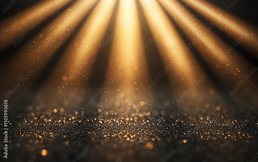 Poster gentle rays of light shining down on a textured surface, creating a serene atmosphere.