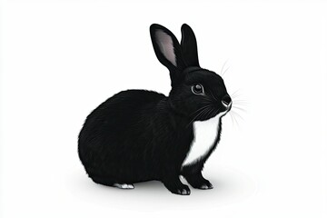 Fototapeta premium Minimalist Black Rabbit Illustration