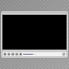 Realistic video player with shadow . 