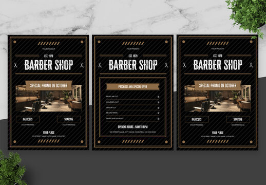 Black And Brown Barber Shop Flyer