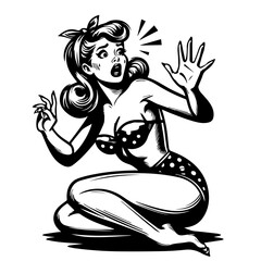 elegant pin-up woman in vintage fashion style