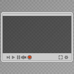 Realistic video player with shadow . 